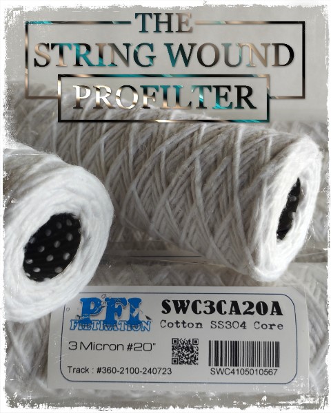 bleached cotton string wound cartridge filter benang ss304 core